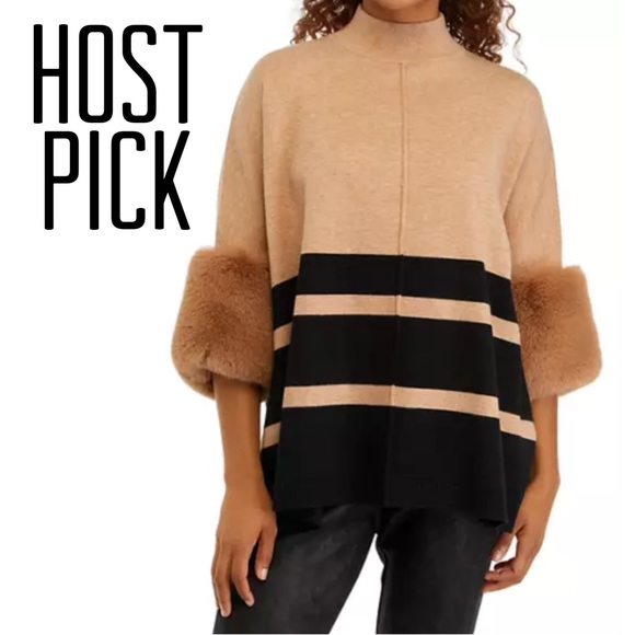 Philosophy Sweaters - Faux Fur sleeve sweater